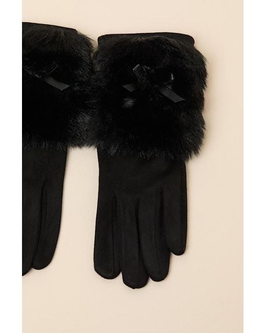 Lulus Black Jancy Faux Fur Gloves