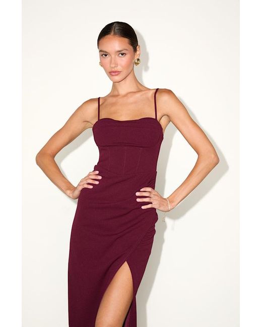 Lulus Purple Always Turning Heads Bustier Tulip Midi Dress