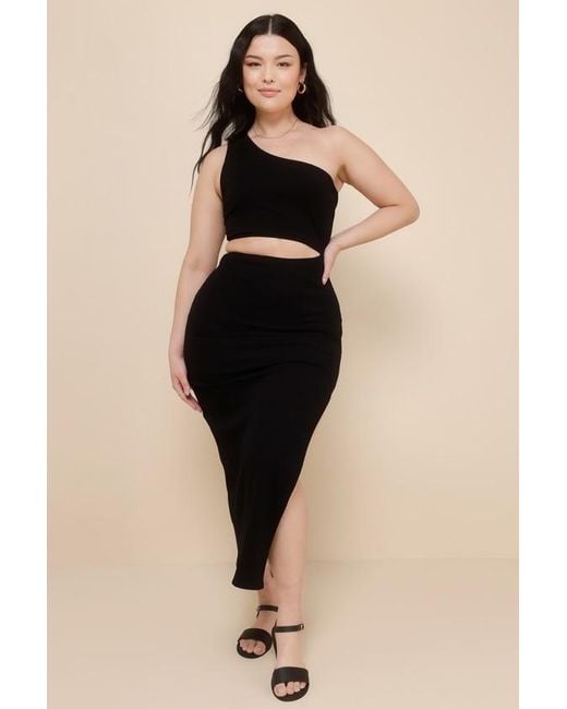 Lulus Black Spice Things Up Cutout Midi Dress