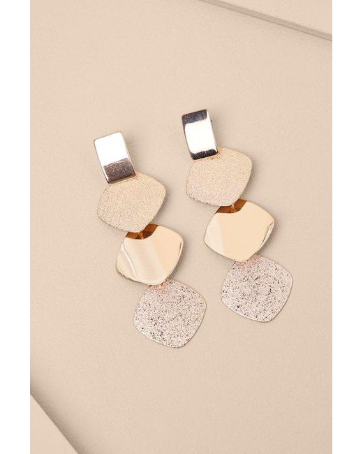 Lulus Natural Sharley Drop Statement Earrings