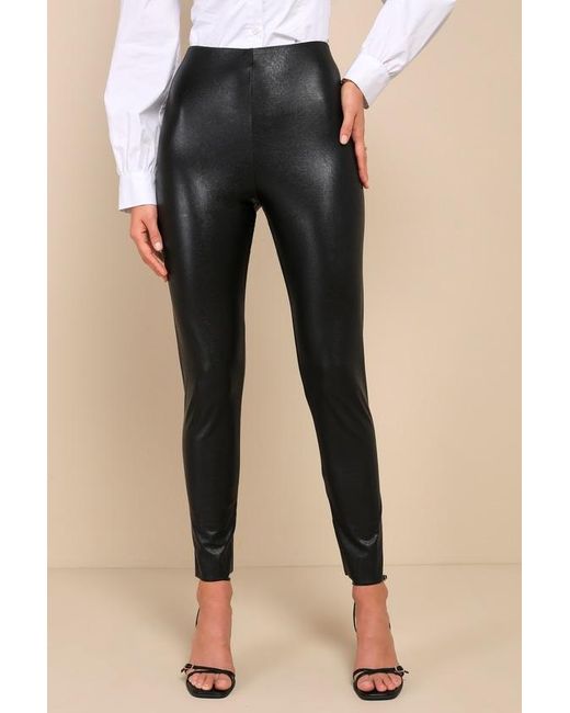 Lulus Natural Ellianna Vegan Leather High-Waisted Leggings