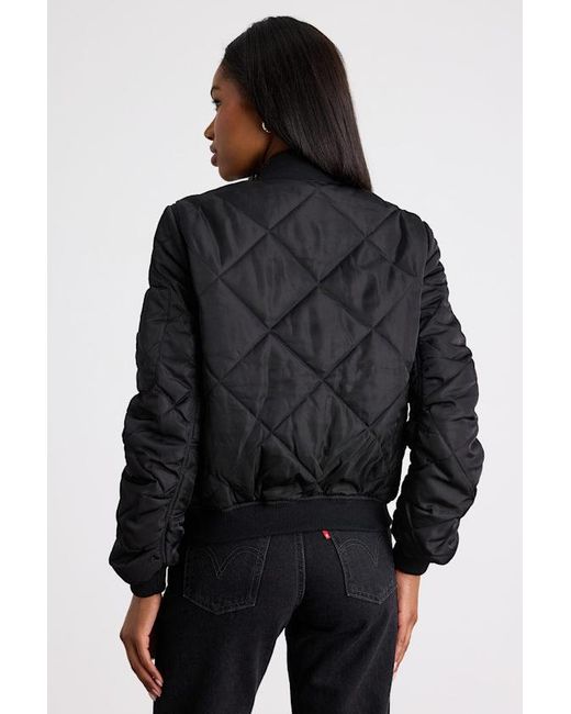 Lulus Black Style Expedition Quilted Bomber Jacket