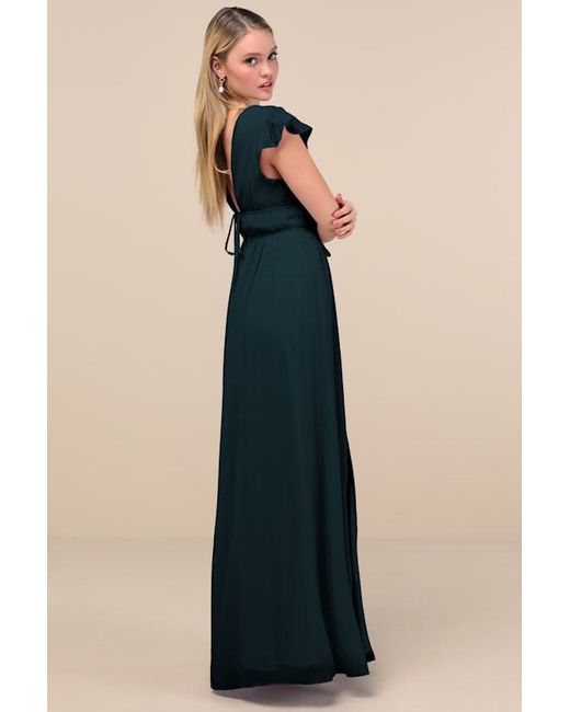 Lulus Green I'M All Yours Ruffled Maxi Dress