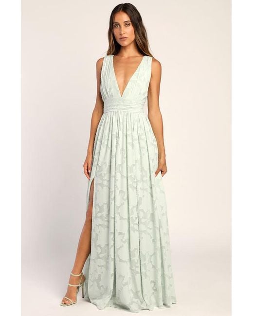 Lulus White Sweet Sophistication Burnout Floral Maxi Dress