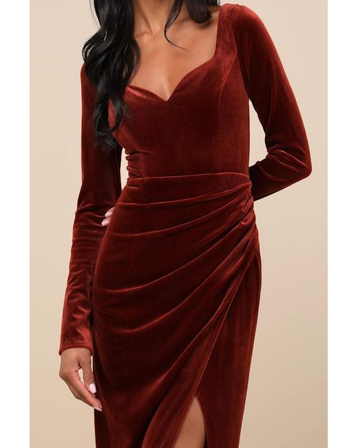 Lulus Multicolor Forever Sensational Velvet Long Sleeve Maxi Dress