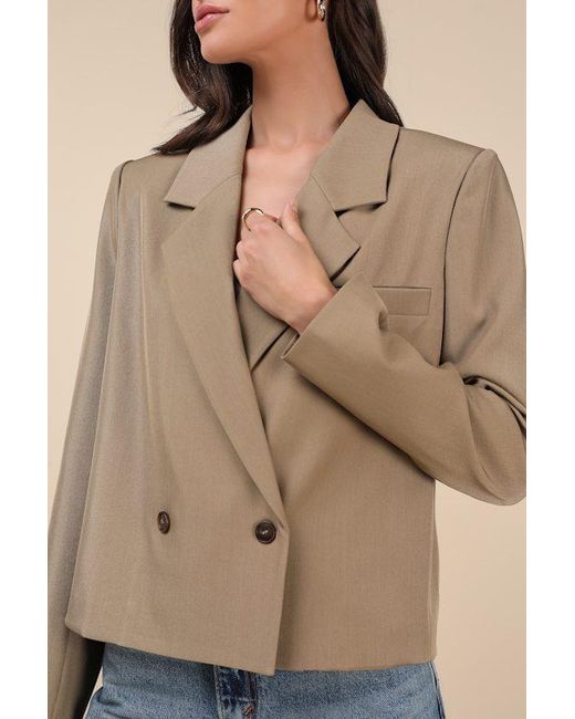 Lulus Natural Suave Presence Cropped Blazer