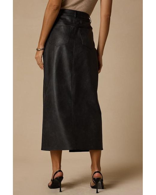 Lulus Natural Tamsin Vegan Leather High-Rise Midi Skirt