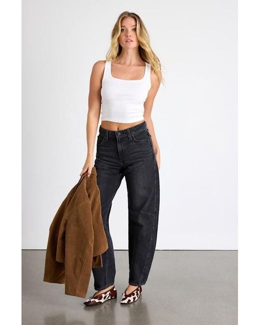 Levi's Black Baggy Dad Washed Barrel Jeans