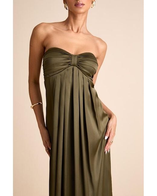 Lulus Black Memorable Entrance Strapless Satin Maxi Dress