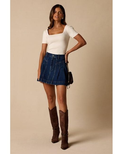 Lulus Natural Dalida Ribbed Knit Short Sleeve Top
