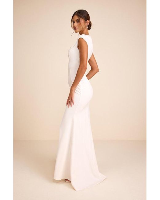 Lulus Natural Alena Cap Sleeve Mermaid Maxi Dress