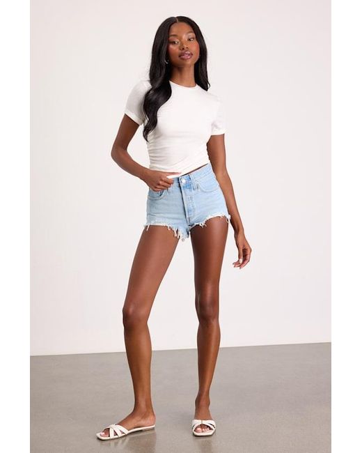 Lulus White Saige Jersey Knit Short Sleeve Tee