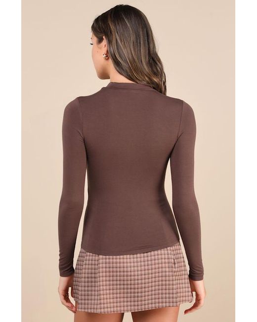 Lulus Brown Anything Is Posh-Ible Top