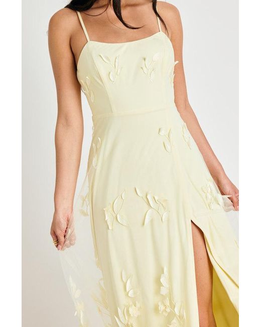 Lulus Metallic Abundant Charm Pale 3D Floral Applique Maxi Dress