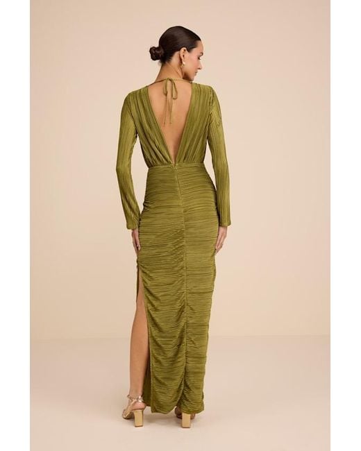 Lulus Seren Plisse Surplice Maxi Dress in Green | Lyst Lulus Seren Plisse Surplice Maxi Dress in Green | Lyst