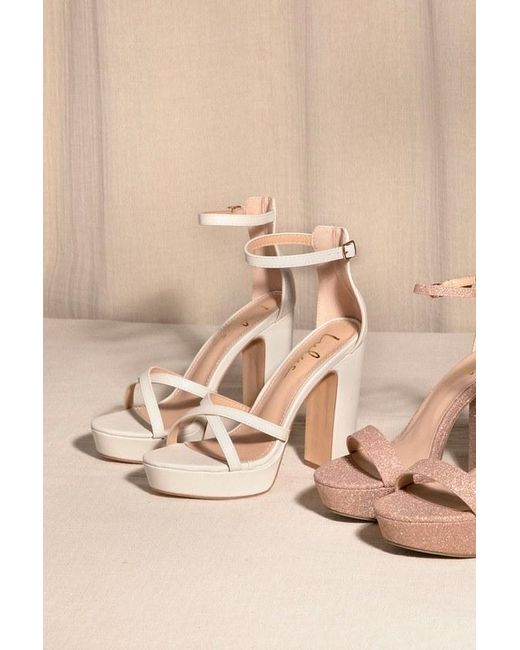 Lulus Natural Dale Bone Platform Ankle Strap High Heel Sandals