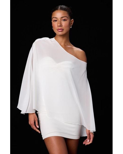 Lulus Black Maverly Ponte Knit Cape Sleeve Mini Dress