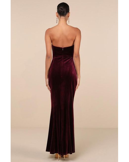 Lulus Natural Perfectly Captivating Velvet Strapless Maxi Dress