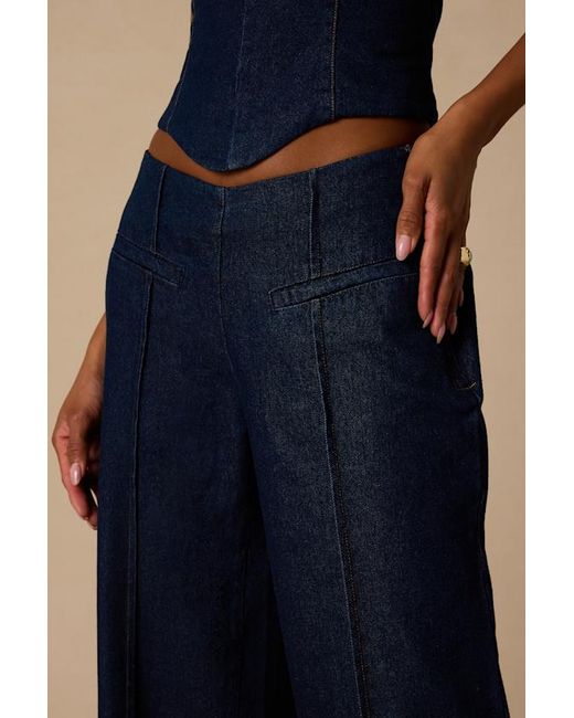 Lulus Blue Denna Dark Wash Wide-Leg Jeans