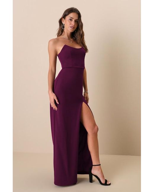 Lulus Purple Sensational Beauty Strapless Maxi Dress