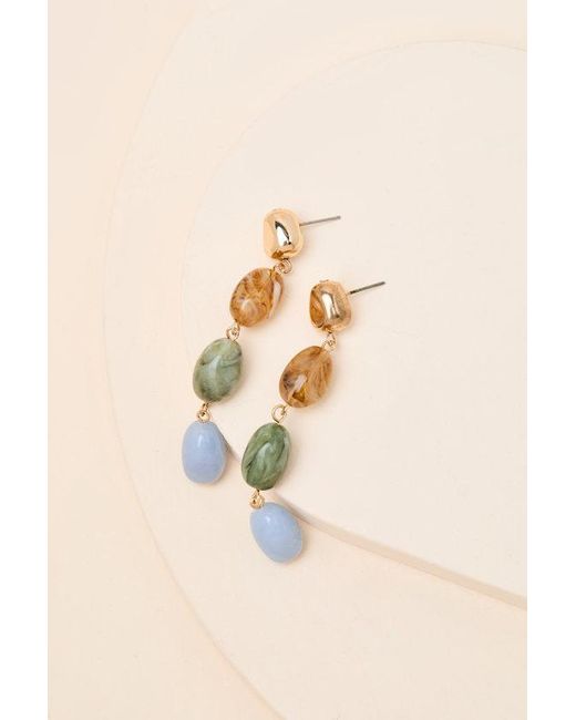 Lulus Black Lesia Multi Stone Drop Earrings