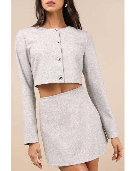 Lulus Natural Preppy Pursuit Two-Piece Long Sleeve Mini Dress