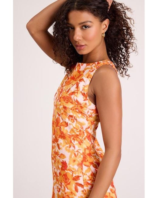 Lulus Orange Alyvia And Floral Sleeveless Mini Dress