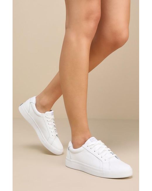 Keds Natural Pursuit Leather Lace-Up Sneakers