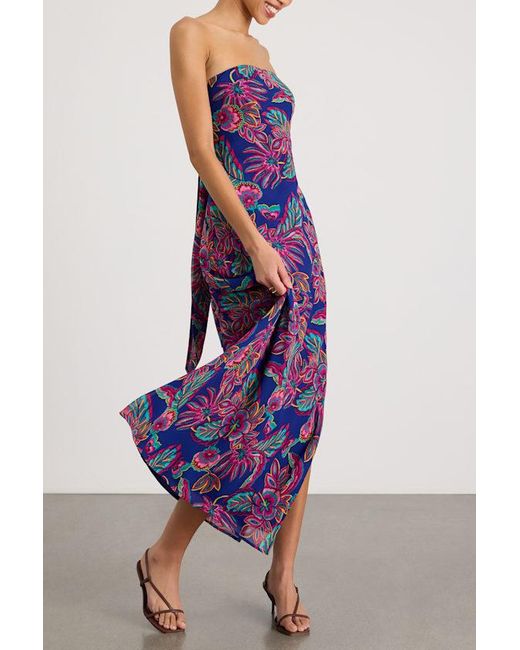 Lulus Purple Sofia Multi Boho Print Strapless Maxi Dress