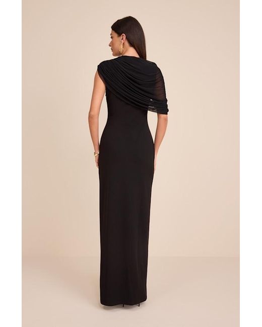 Lulus Black Sutton Asymmetrical Column Maxi Dress