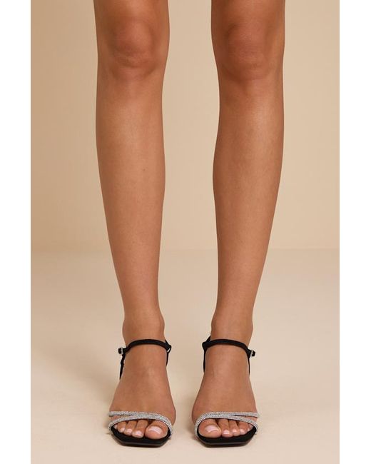 Lulus Natural Aldena Rhinestone High Heel Sandals