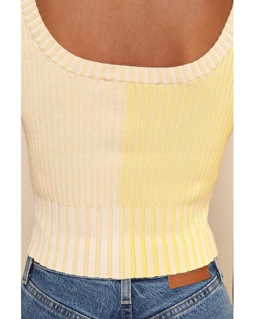 Lulus Black Made To Be Mod Color Block Ribbed Cropped Tank Top