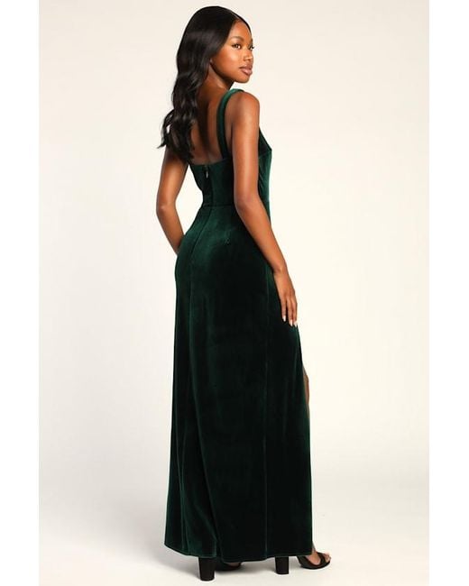 Lulus Black Elegant Sweetie Velvet Square Neck Maxi Dress