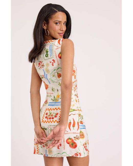Lulus White Vittoria Print Twist Strap Mini Dress
