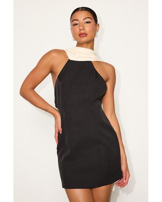 Lulus White Sandri And Cream Backless Bodycon Mini Dress