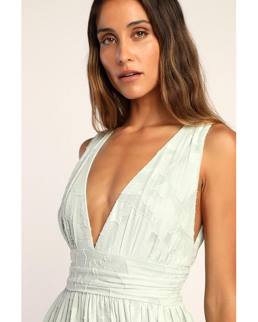 Lulus White Sweet Sophistication Burnout Floral Maxi Dress