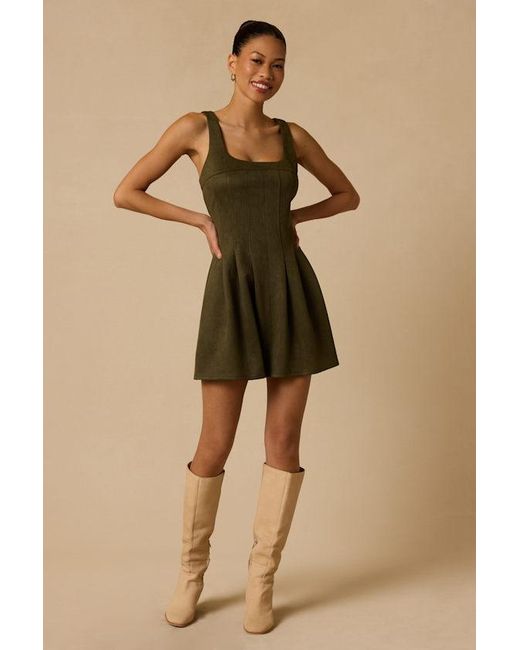 Lulus Green Sedona Suede Mini Dress