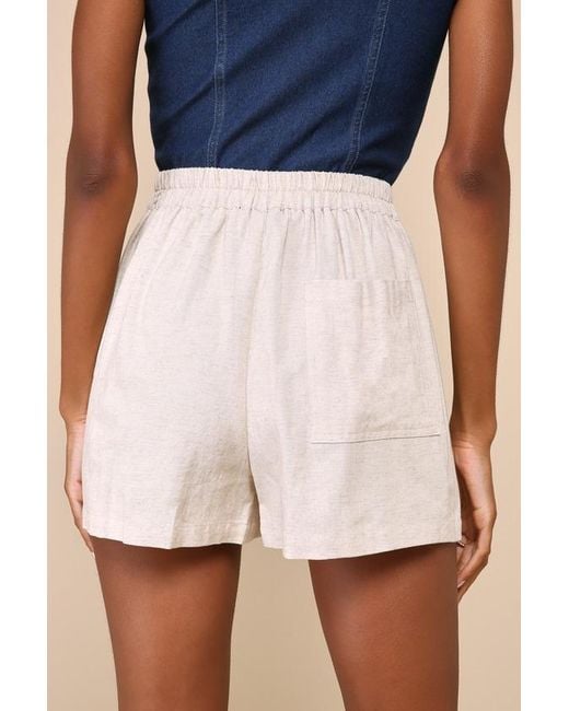 Lulus Blue Breeziest Beauty Linen High-Rise Skort