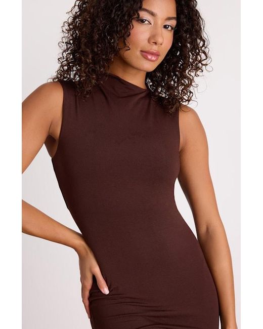 Lulus Red Anca Sleeveless Mock Neck Bodycon Maxi Dress