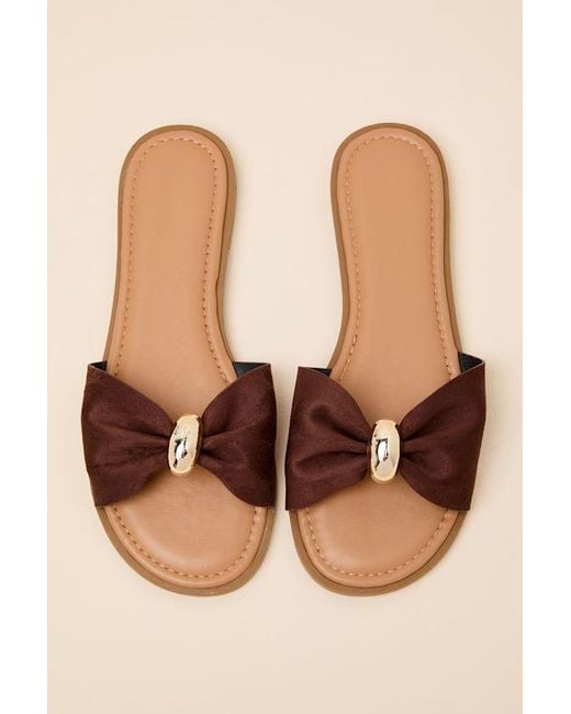 Lulus Black Nara Suede Slide Sandals