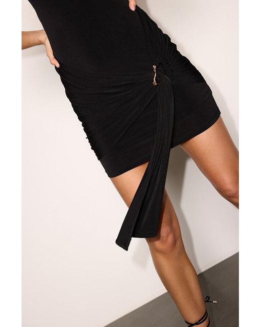 Lulus Black Nari Slinky Knit Sash Mini Dress