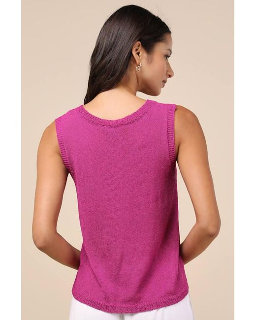 Lulus Pink Clean Aesthetic Sweater Knit Tank Top