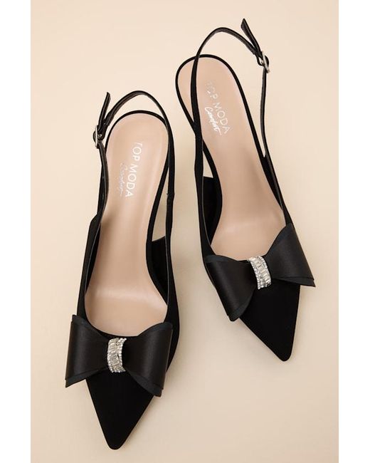 Lulus Black Salazar Pointed-Toe Slingback Pumps