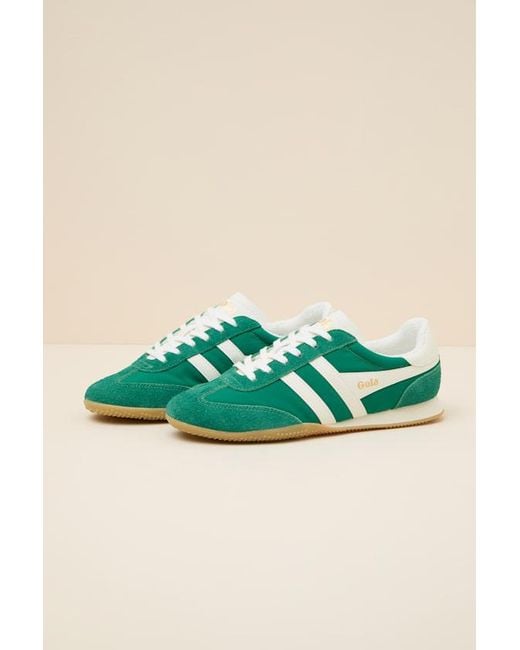 Gola Green Sprinter And Off Suede Lace-Up Sneakers