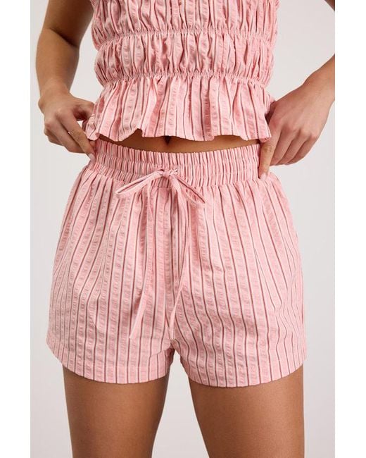 Lulus Pink Christa Striped Drawstring Shorts