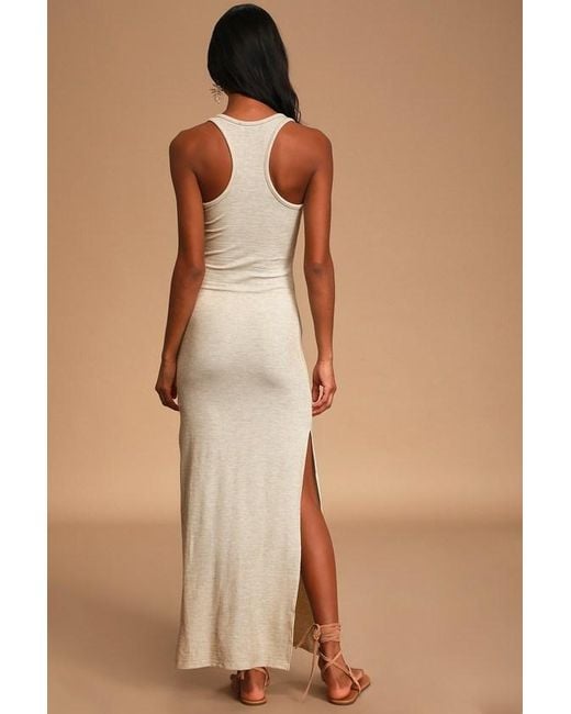 Lulus Natural Relaxed But Not Least Ribbed Sleeveless Maxi Dress