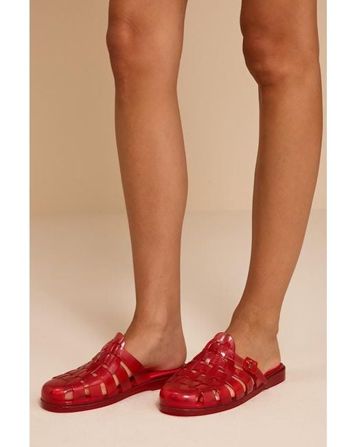 Melissa Red Possession Jelly Fisherman Mules