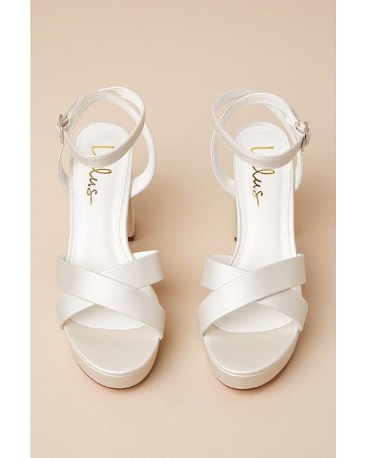 Lulus Natural Selah Ankle Strap Heels