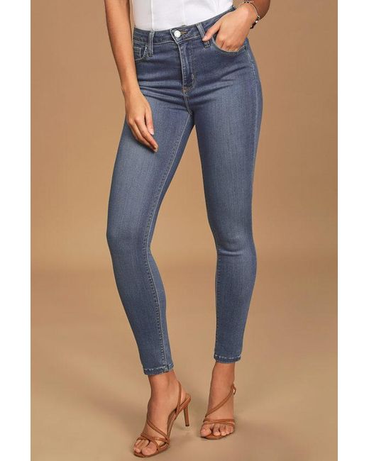 Just Black Blue Aralia Medium Wash High-Rise Skinny Jeans