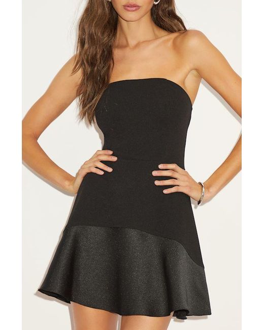 Lulus Black Compelling Style Strapless Mini Dress